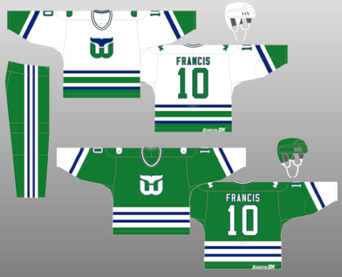 hartford whalers jersey history