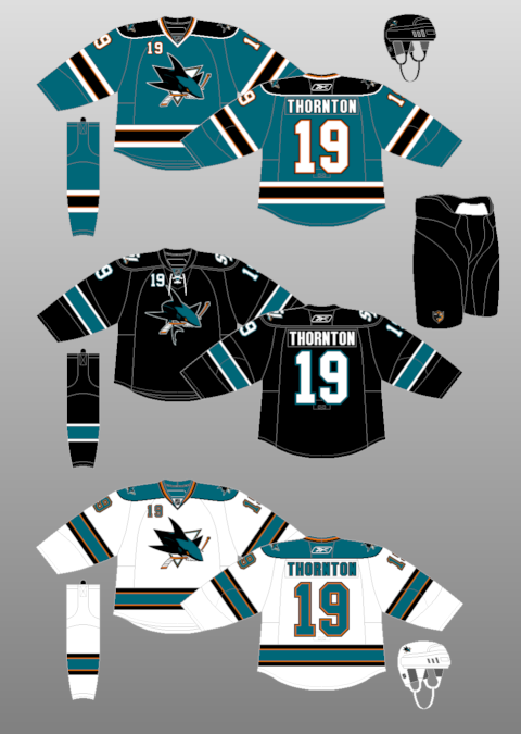 San Jose Sharks 2008 13 The unofficial NHL Uniform Database